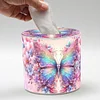 (US Local)Butterfly DIY Diamond Painting Handmade Tissue Holder Rhinestones Tissue Box