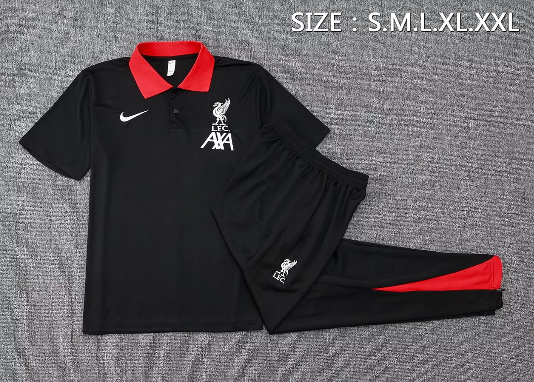 24/25 Liverpool Training Kit Polo Black Football shirt Thai Quality
