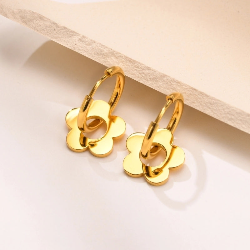 1 Pair Casual Minimalist Star Moon Heart Shape 304 Stainless Steel Drop Earrings