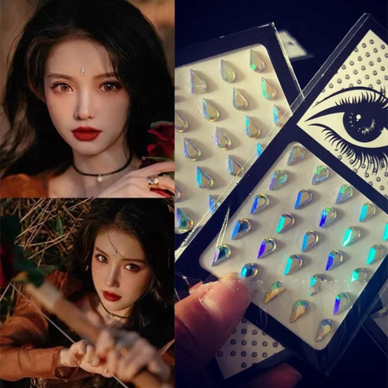 Glitter Face Jewels Sticker Temporary Tattoo Party Face Makeup Tools Rhinestones Flash Tattoo Stickers Fake Diamond