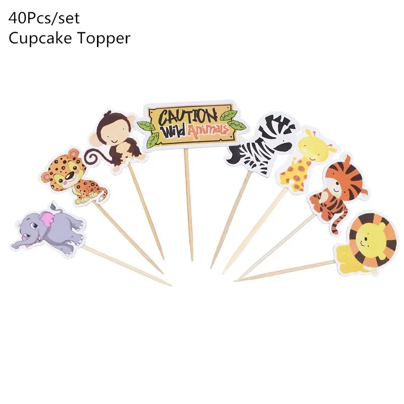 Wild One Jungle Party Animal Balloons Disposable Tableware Kids 1st Forest Safari Birthday Party Decoration Baby Shower Supplies