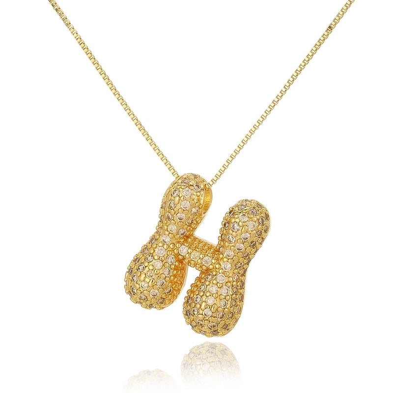 Copper Plating Letter Pendant Necklace