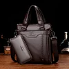 Men's Leather Business Casual Handbag Briefcase