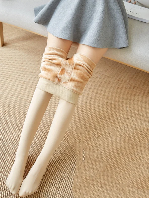 Casual Skinny Leg Keep Warm Solid Color Leggings