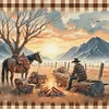 Sunset Scenery-11CT Stamped Cross Stitch 40*40cm/15.75*15.75in tapestrymarket