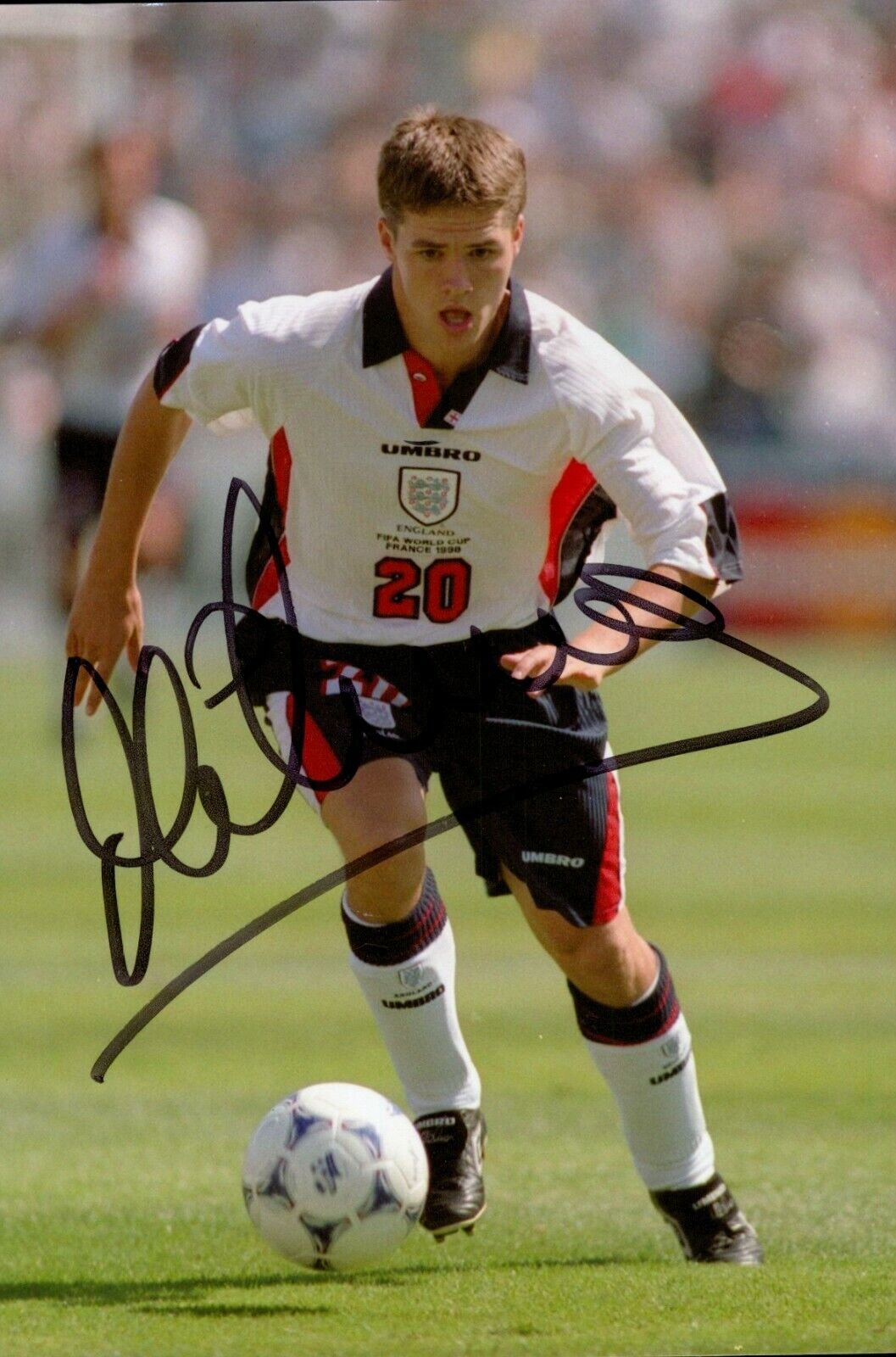 Michael Owen Signed 6x4 Photo Poster painting Liverpool England Manchester United Autograph +COA