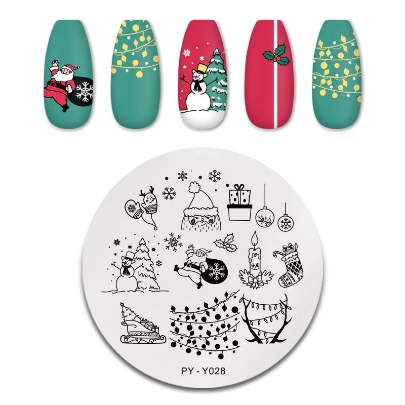 PICT YOU Halloween Nail Stamping Plates Snowflake Festival Pattern Nail Art Image Plates Stainless Steel Nail Art Plate Stencil-Nail Inspo
