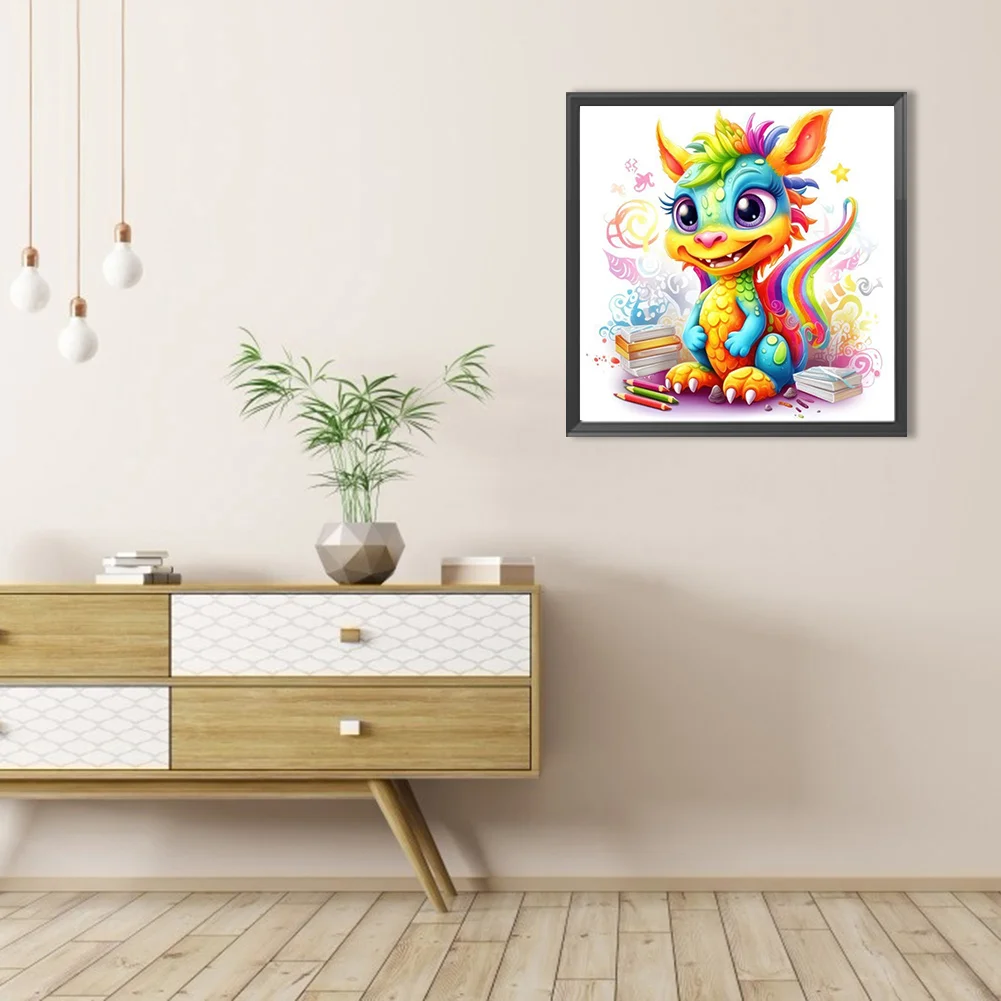Partial AB Diamond Painting - Full Round Drill - Colourful Dinosaur(Canvas|45*45cm)