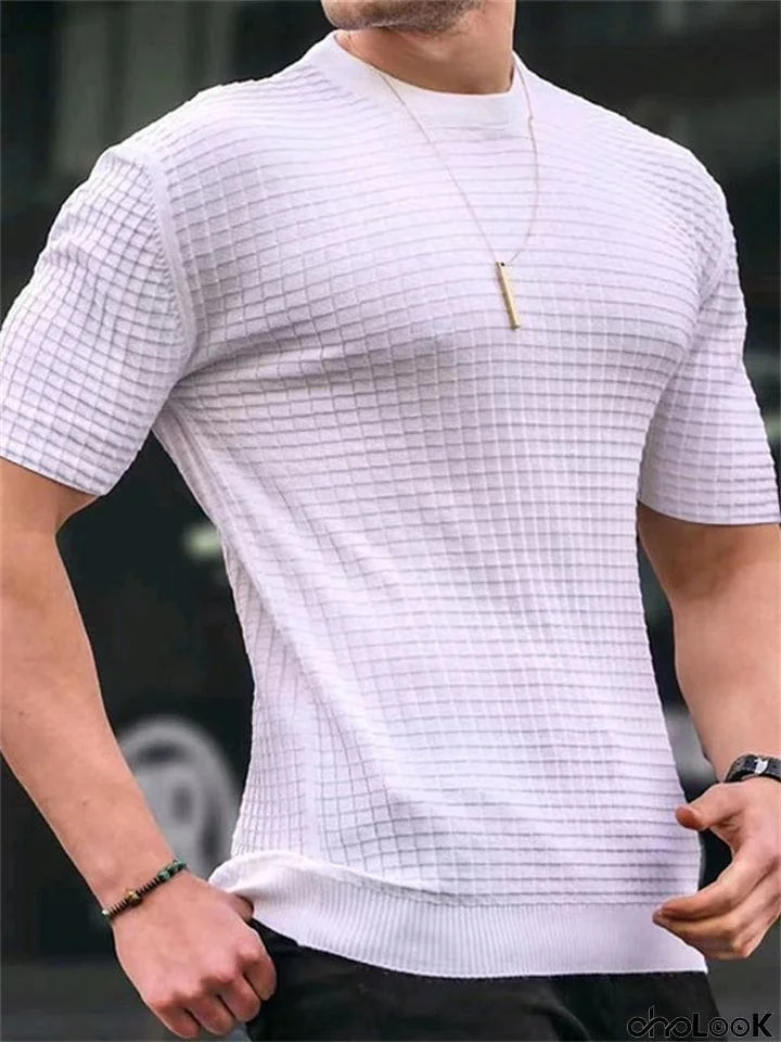 Men's Square Round Neck Slim Fit Shirts for Summer