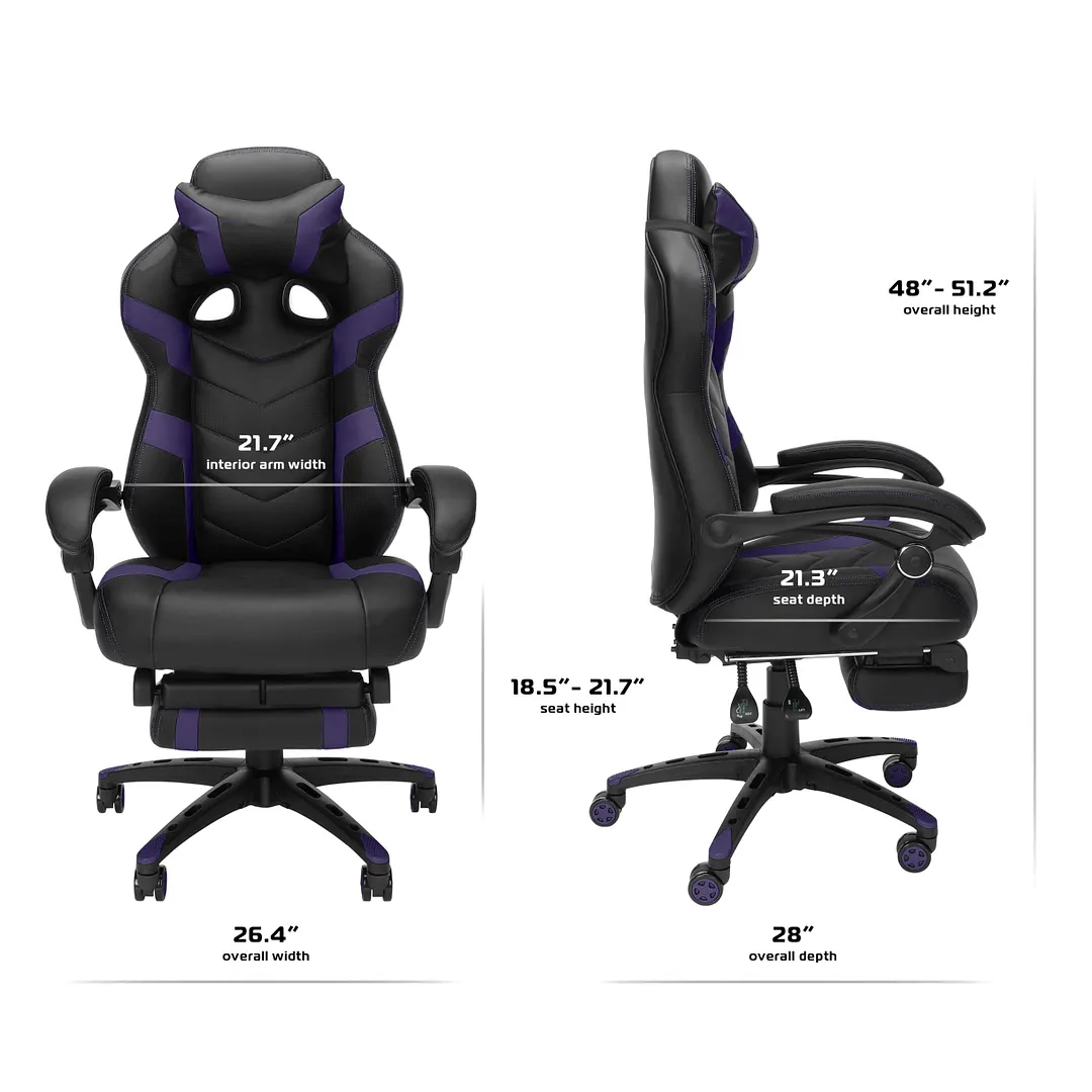  360 degree swivel adjustable headrest lumbar support ergonomic gaming chair