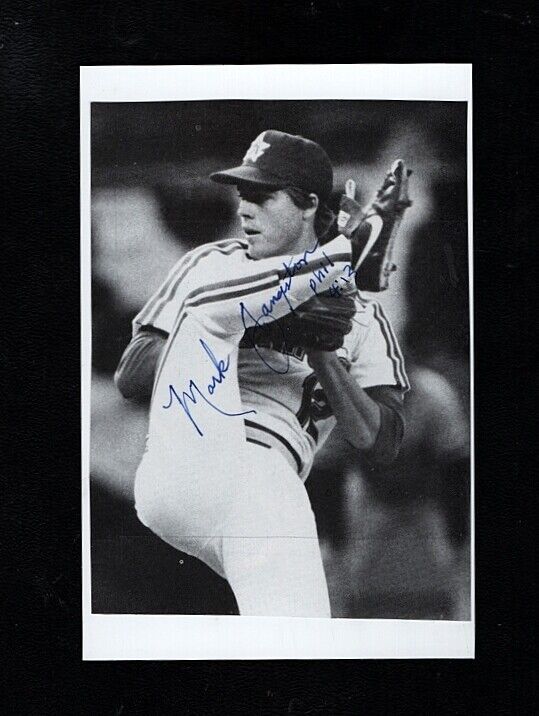 MARK LANGSTON-SEATTLE MARINERS AUTOGRAPHED 4X6 BOOK Photo Poster painting