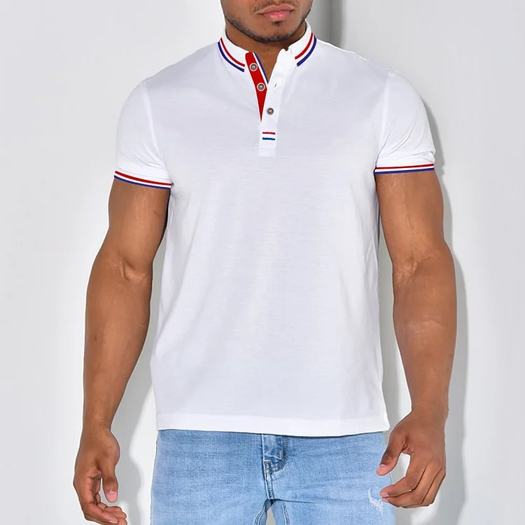 PASUXI Wholesale Solid Color V-Neck Short-Sleeved POLO Shirts for Workwear huanwei