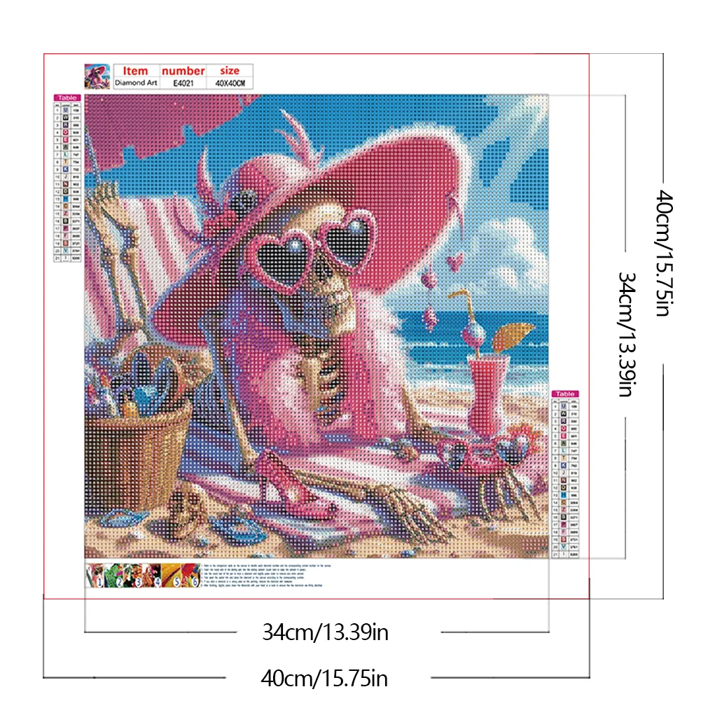 Diamond Painting - Full Round Drill - Skull Beauty(Canvas|40*40cm)