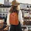 BAIGIO 2in1 Rucksack Damen Elegant Schulrucksack Reiserucksack Mittelgroß Schule Laptop Tasche PU Leder Cityrucksack Women Backpack Travel School Daypack Damenrucksack Damentasche, Braun