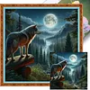 Forest Moon Wolf-14CT Stamped Cross Stitch 40*40cm tapestrymarket