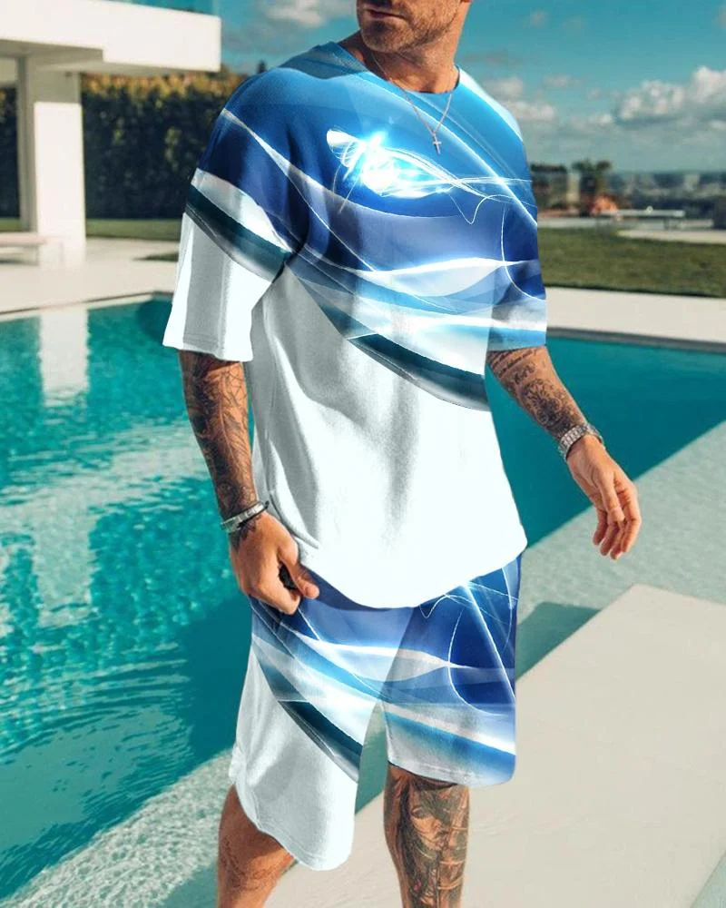 Men's Fashion Printing Shorts Suit28