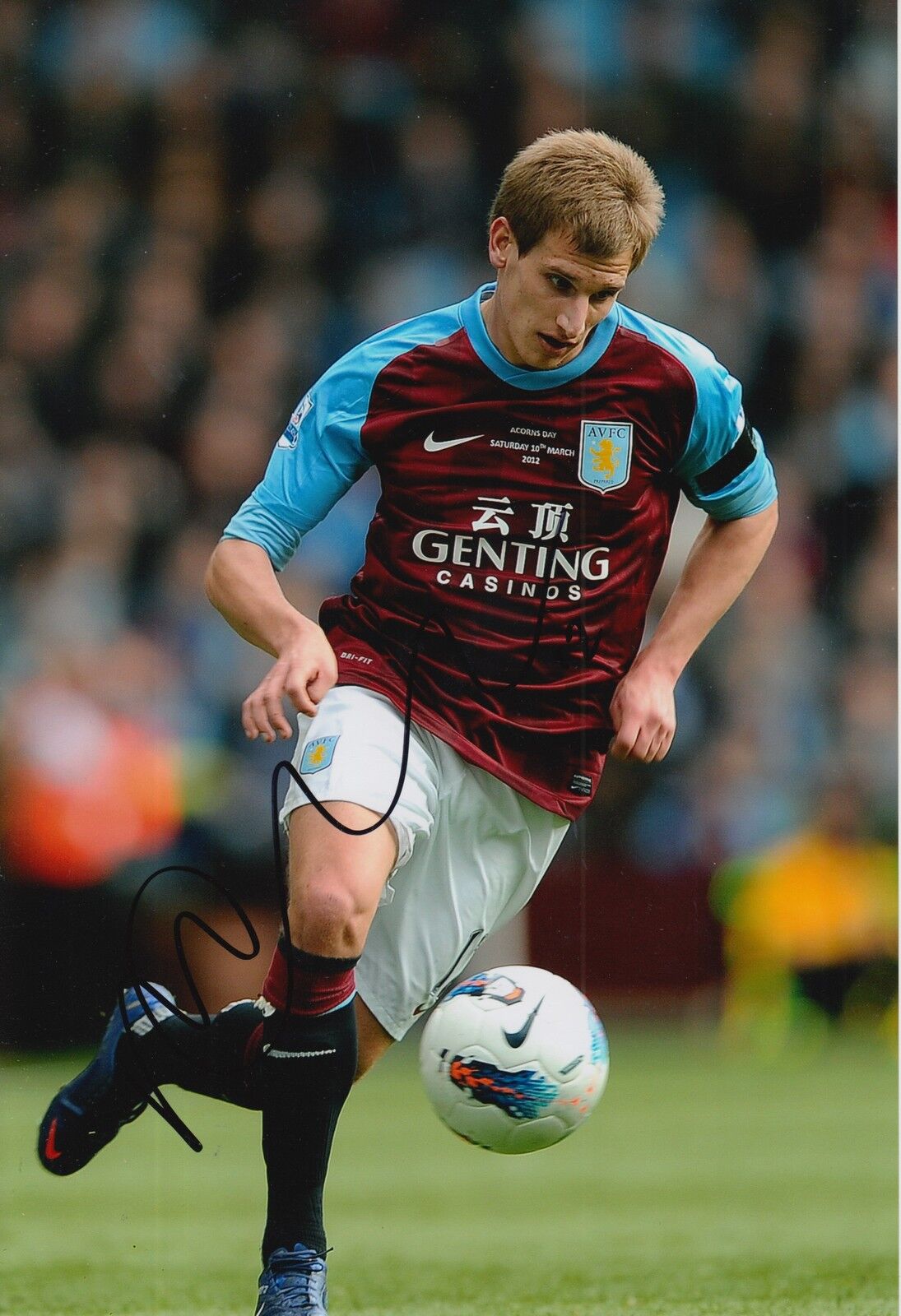 ASTON VILLA HAND SIGNED MARC ALBRIGHTON 12X8 Photo Poster painting.