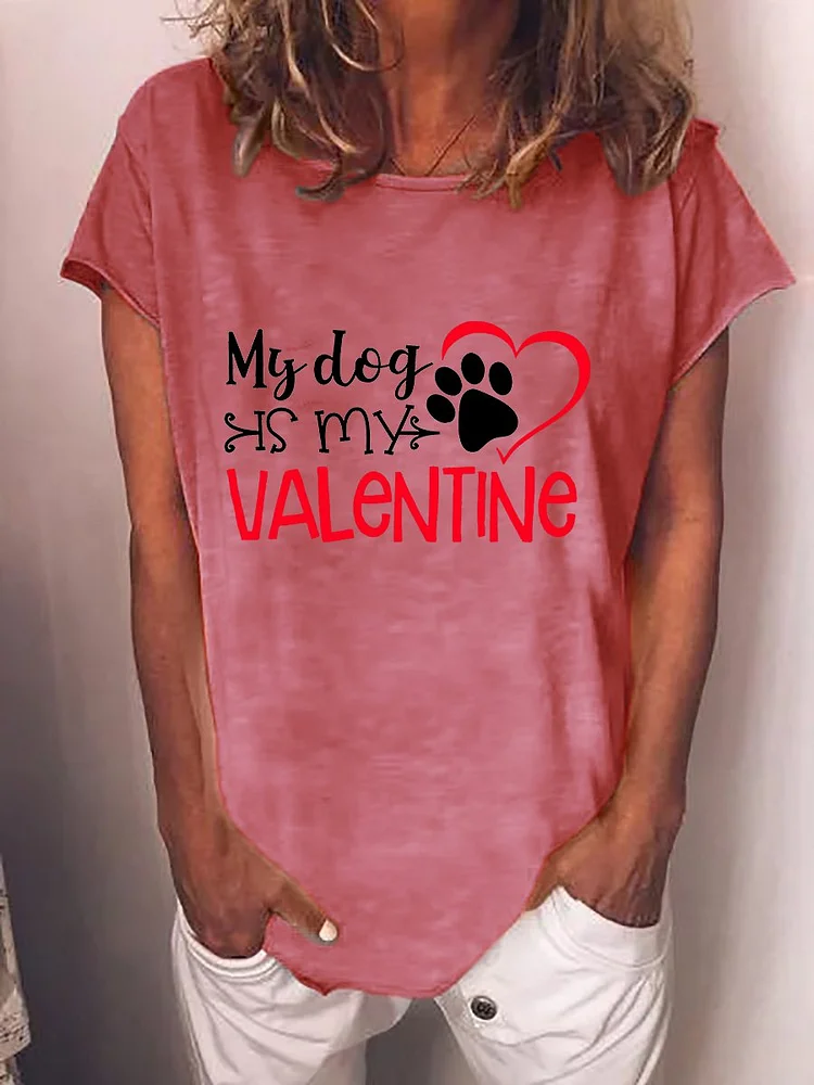Bestdealfriday My Dog Is My Valentine Alphabet Graphic Tee 11047766