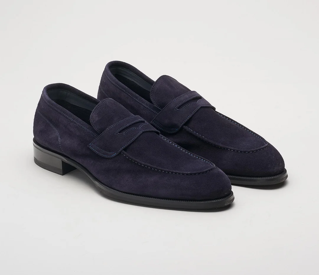 The Brera Navy Men's Suede Loafers