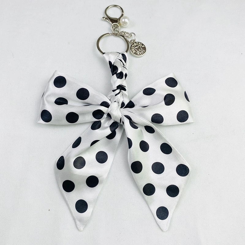 Sweet Minimalist Bow Knot Cloth Metal Unisex Bag Pendant Keychain