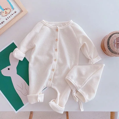 MILANCEL 2022 Spring New Baby Clothes Knitted Long Sleeves Toddle Romper Simple Casual Infant Outfit