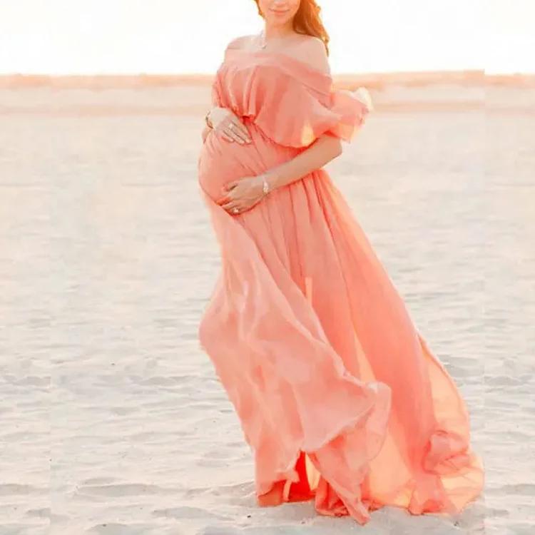 Maternity One Shoulder Photoshoot Dress