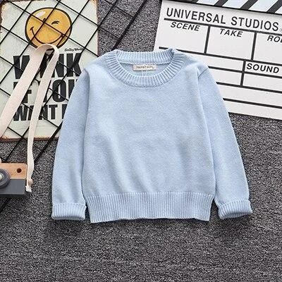 Spring Autumn Candy Color Baby Boys Girls Knitted Sweaters 2021 New Children Long Sleeve Boys Girls Boys Base Shirt 1-6Years