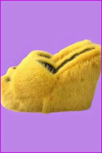 High Heeled Fluffy Fur Slippers F3153