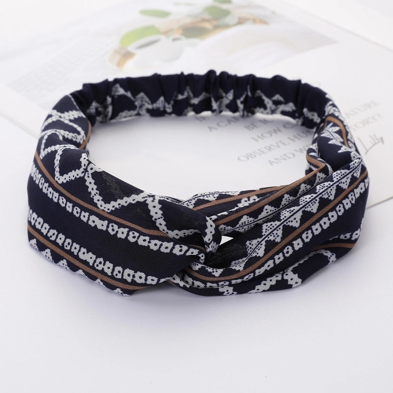 Women’s Lady Polka Dots Flower Cloth Hair Band