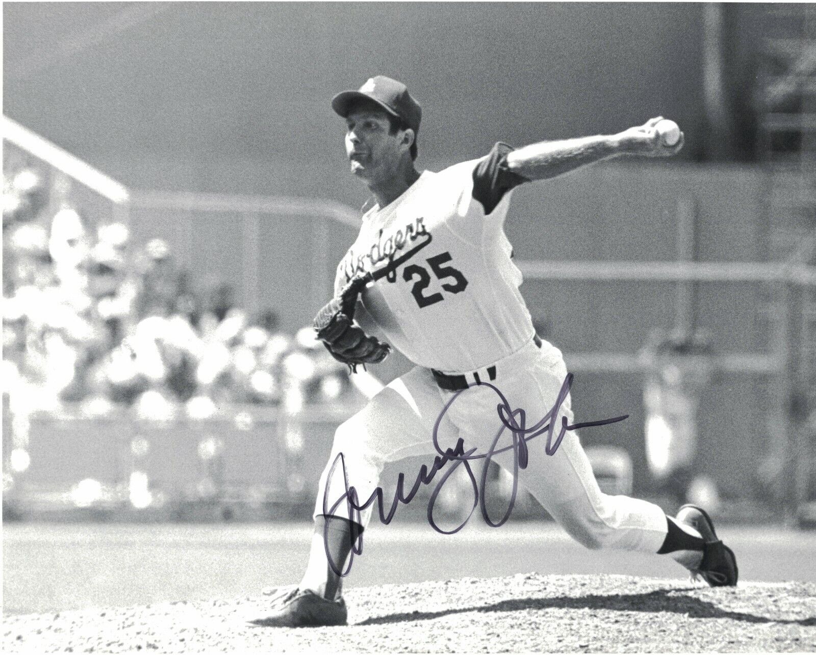 Tommy John Signed Autographed 8x10 Photo Poster painting Los Angeles Dodgers Vintage B