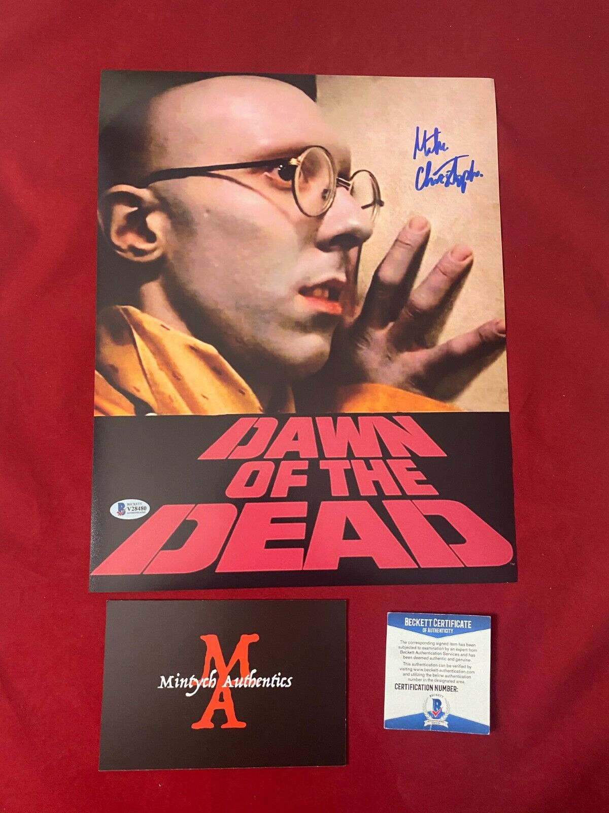 MIKE CHRISTOPHER DAWN OF THE DEAD AUTOGRAPHED SIGNED 11x14 Photo Poster painting! BECKETT COA!