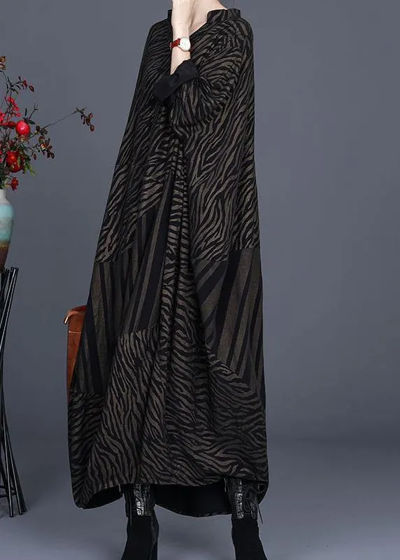 Natural Leopard Baggy Dress Plus Size Caftan