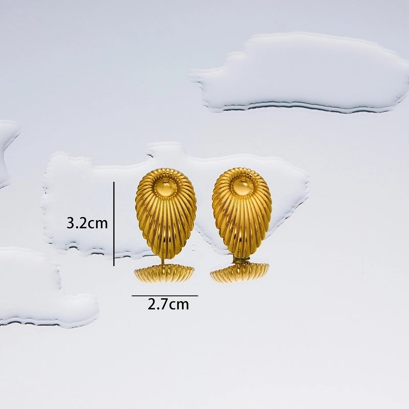 1 Pair Minimalist Geometric Plating Titanium Steel 18K Gold Plated Ear Studs