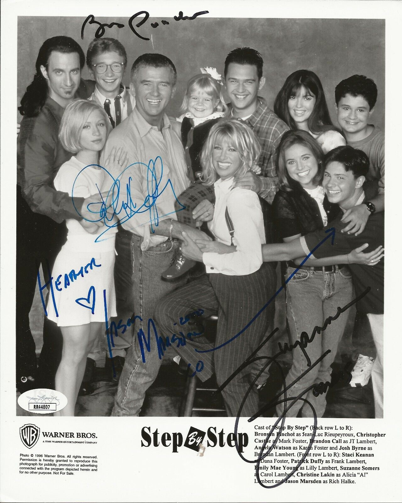 Step By Step cast REAL SIGNED Promo Photo Poster painting JSA COA Suzanne Somers Duffy Marsden +