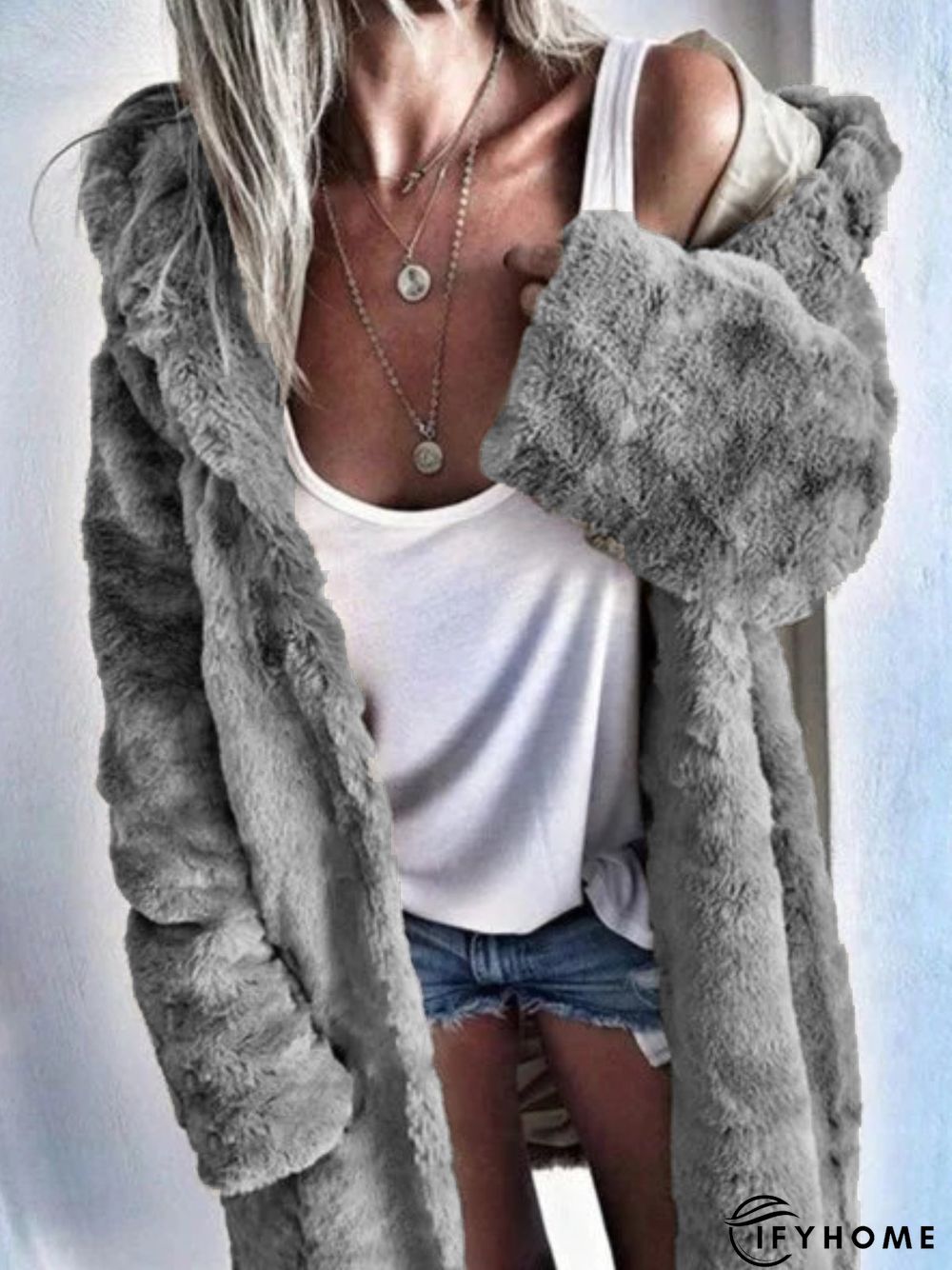 Womens Thick Faux Fur Hooded Parka Plus Size Peacoat Winter Coats Jackets | IFYHOME