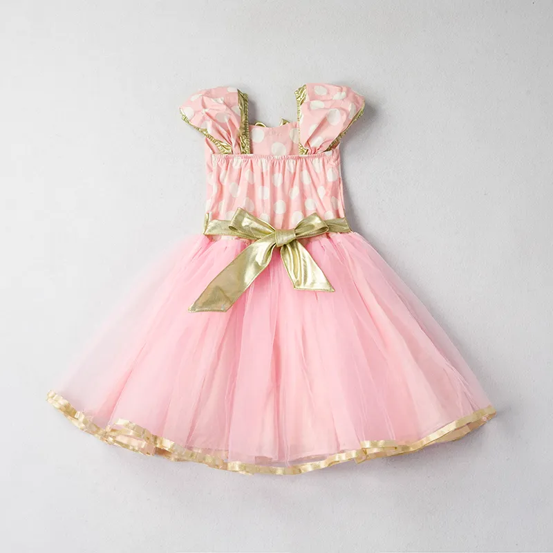 Uveng Baby Girls Dress for Summer Flower Lace Vestidos Wedding Party Kids Dresses for Girls Pearls Tulle Princess Children's Dresses