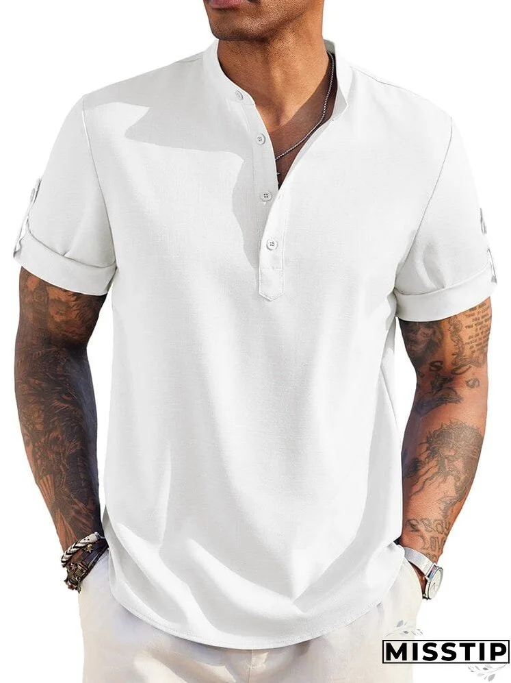 Summer Essential Leinen-Henley-Hemd (nur USA)