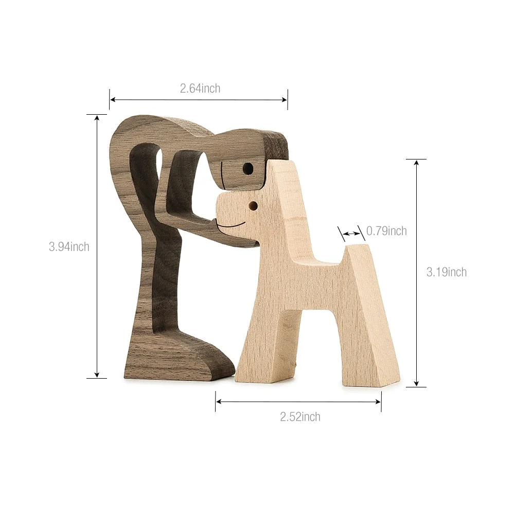 Adornos de madera Wooden Dog Craft Figurine Home Office Table Ornament Easter Decoration Love Dog Pet Lover Gifts oficina OEM 515-3