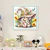 Gnome Holding Gray Rabbit-11CT Stamped Cross Stitch 50*50cm/19.69*19.69in