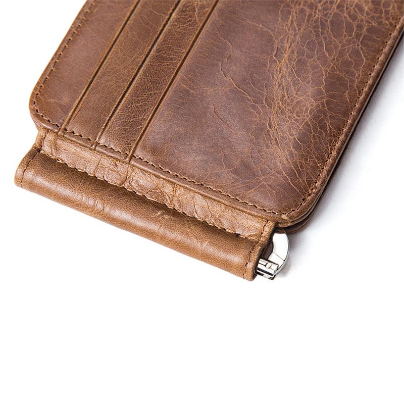 Multifunctional Men's Solid Color Leather Retro Wallet