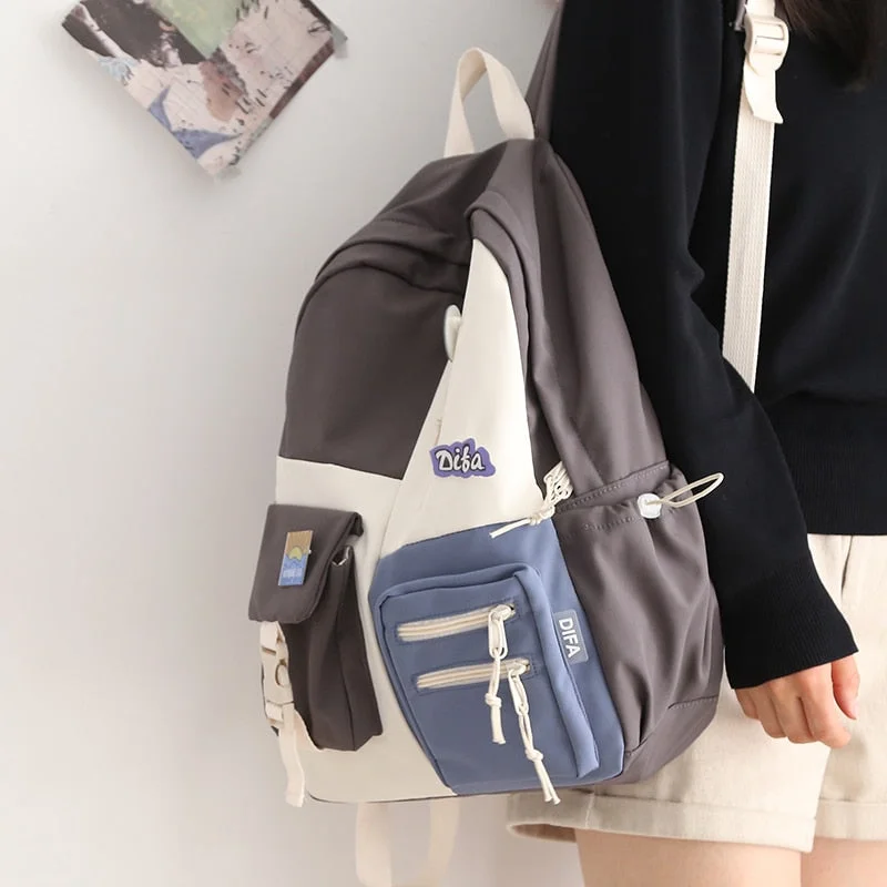 Xpoko DIEHE Women Backpack Waterproof Nylon School Backpack For Teenage Girls Ladies Rucksack Girl Book Bag Mochila Backpack School