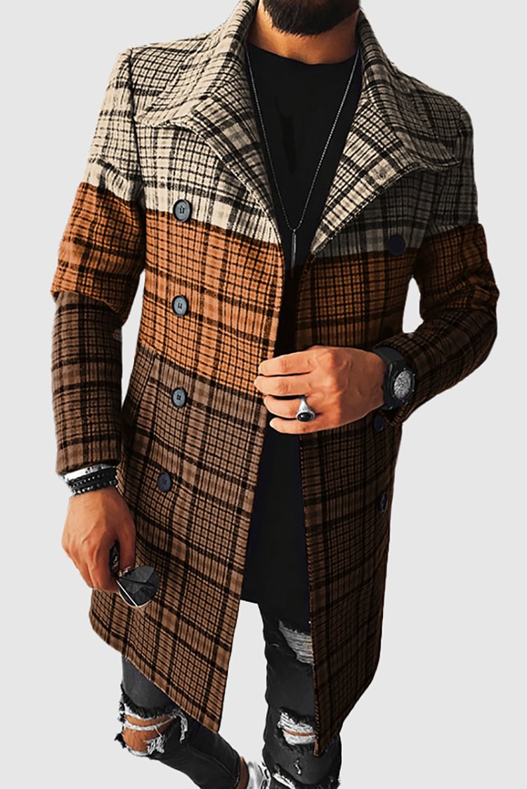 Tiboyz Color Block Check Coat