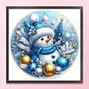 Snowman Full 18CT 2 Strands DIY Stamped Cross Stitch Kits for Beginners Adults Home Wall Decor Cross Stitch Art and Crafts Kits 25x25cm