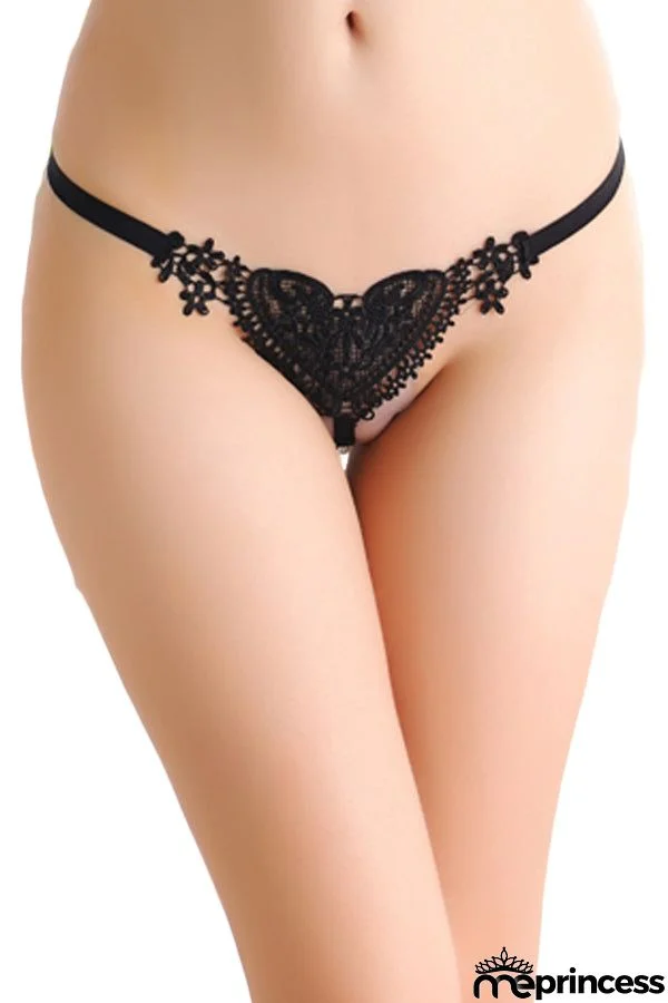 Sweet Lace Heart Pearl G-string