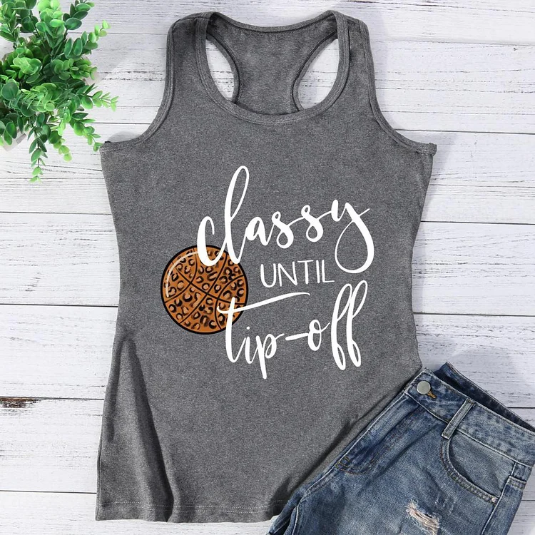 Classy until tipoff leopard basketball Vest Top