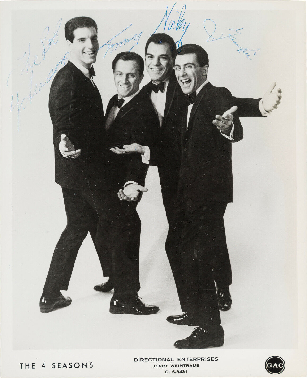 THE FOUR 4 SEASONS Signed Photo Poster paintinggraph - Pop Group - FRANKIE VALLI - Preprint