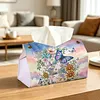 Letter Butterfly DIY PULeather Diamond Painting Tissue Box for Adults Beginners Gem Art Painting Napkin Holder for Living Room Bedroom Bathroom Table Decor
