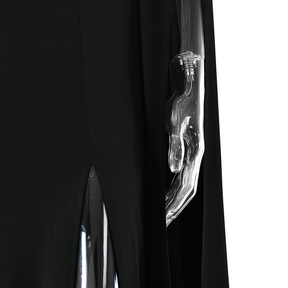 6.jpg Elegant Bodycon High Slit Long Sleeved Shawl Women Dress Elasticity Tight Sexy Party Club Evening Dress Female Vestido