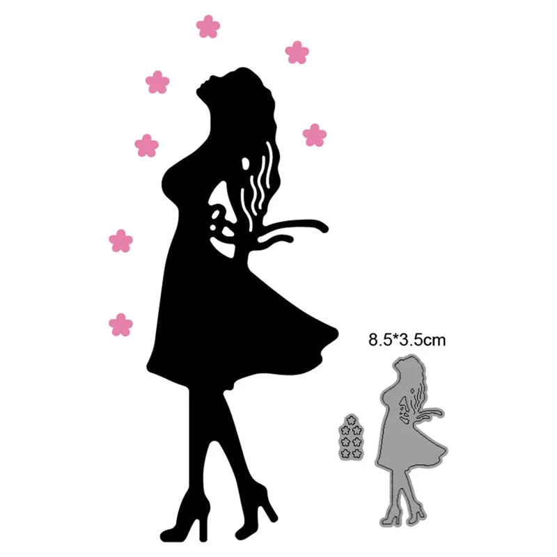 Heart Rains Umbrella Girl Metal Cutting Dies Cut Die Mold Decoration Scrapbook Paper Craft Knife Mould Blade Punch Stencils Dies