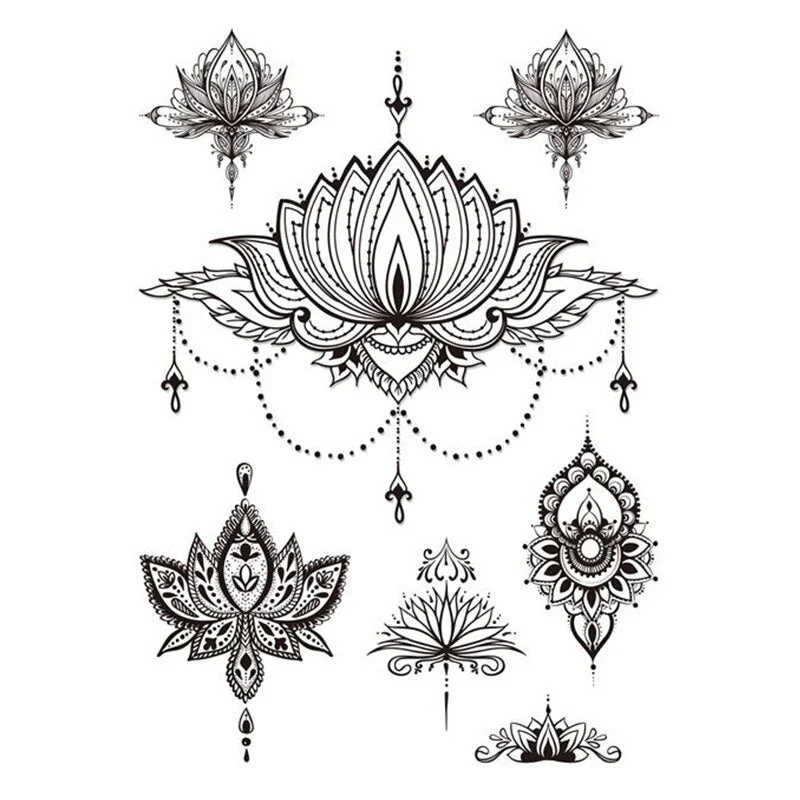 Temporary Tattoo Stickers Sexy Rose Heart-shaped Wreath Fake Tatto Waterproof Tatoo Back Leg Arm Belly Big Size for Women Girl